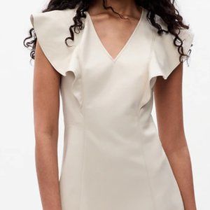 Gap Vegan Leather Flutter Mini Dress size 4 New with Tags